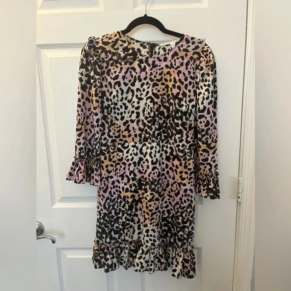 Veronica Beard Tamar Watercolor Leopard Dress Lilac Multi - Picture 3 of 5